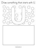 Draw something that starts with U Coloring Page