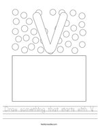 Draw something that starts with V Handwriting Sheet