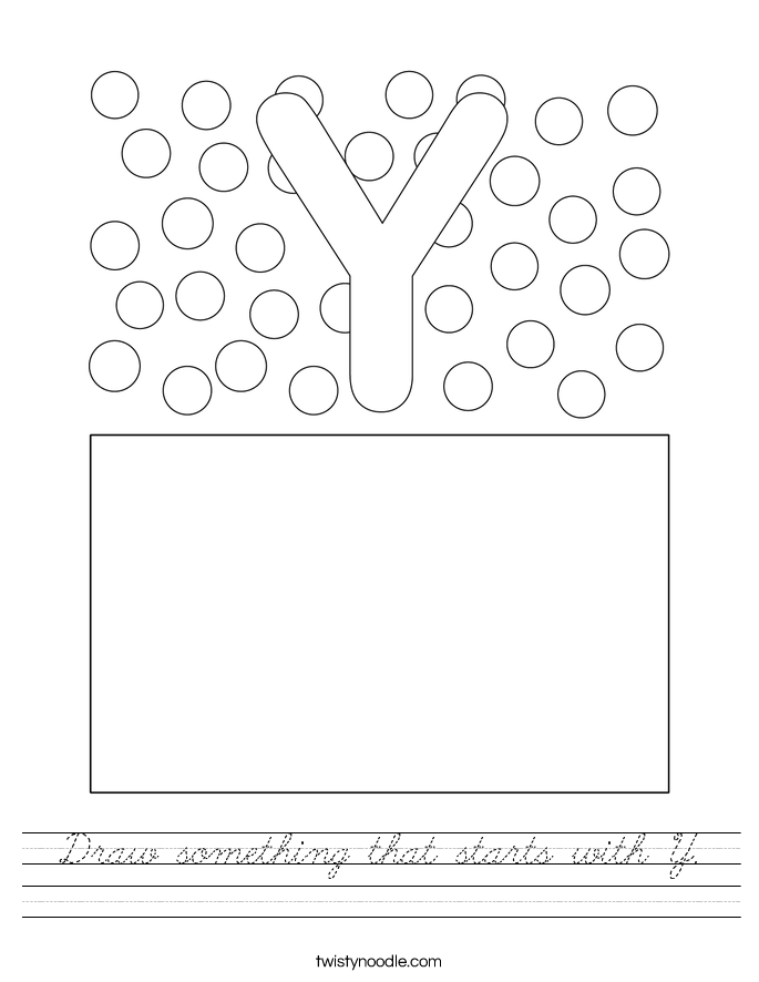 Draw something that starts with Y. Worksheet