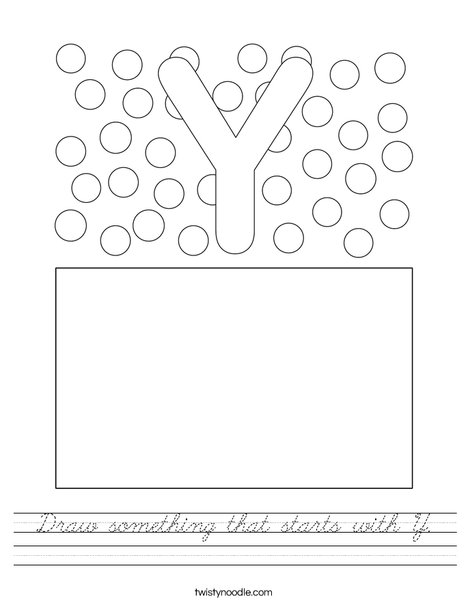 Draw something that starts with Y. Worksheet