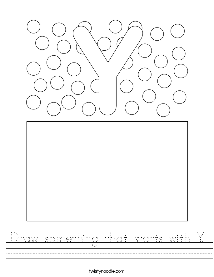 Draw something that starts with Y. Worksheet