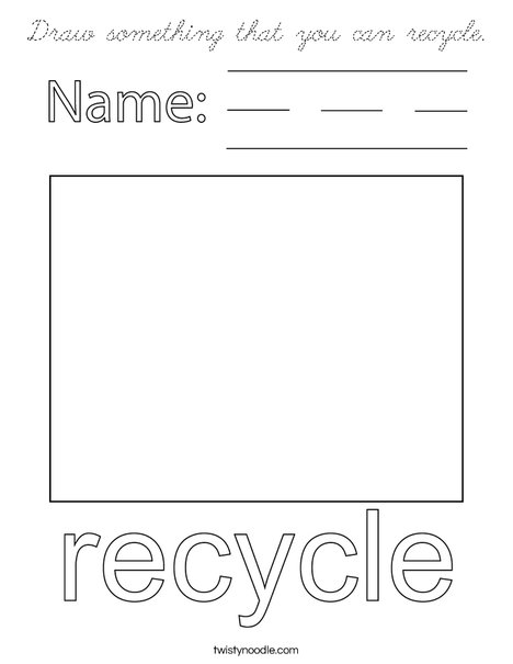 Draw something that you can recycle. Coloring Page