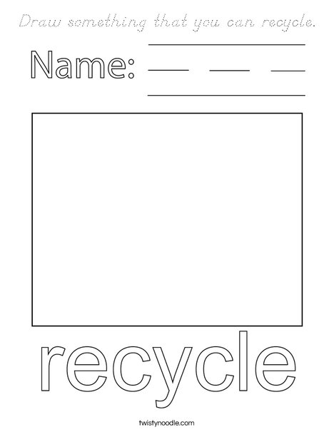 Draw something that you can recycle. Coloring Page