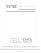 Draw something that you can reuse Handwriting Sheet