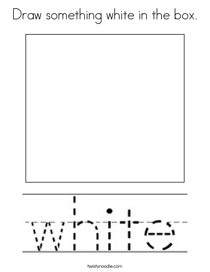 Draw something white in the box. Coloring Page
