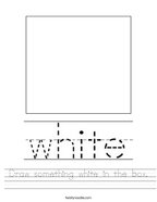 Draw something white in the box Handwriting Sheet