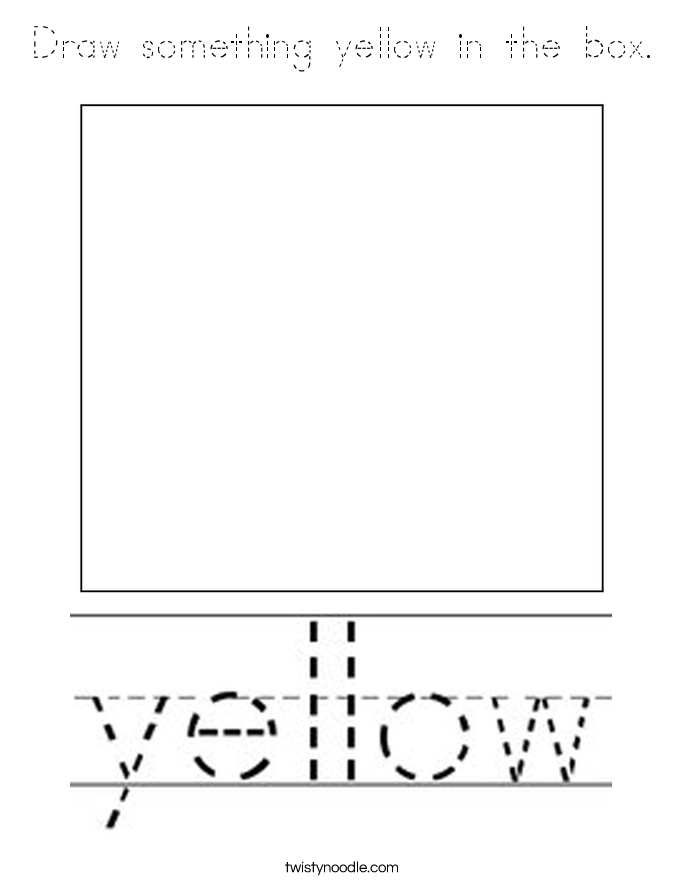 Draw something yellow in the box. Coloring Page