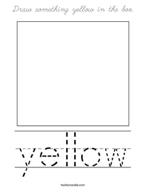 Draw something yellow in the box. Coloring Page