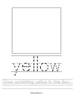 Draw something yellow in the box Handwriting Sheet