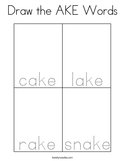 Draw the AKE Words Coloring Page