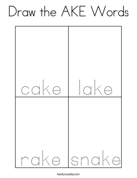 Draw the AKE Words Coloring Page