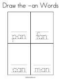 Draw the -an Words Coloring Page