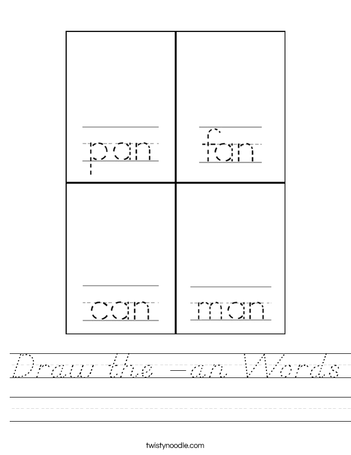 Draw the -an Words Worksheet