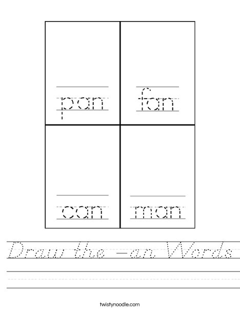 Draw the -an words. Worksheet