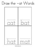Draw the -at Words Coloring Page