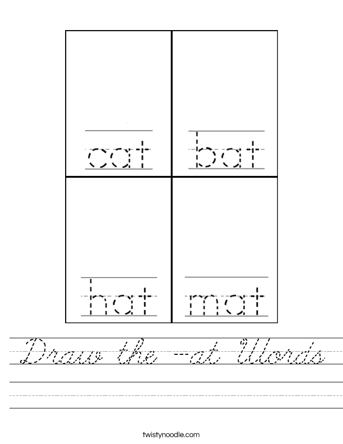 Draw the -at Words Worksheet