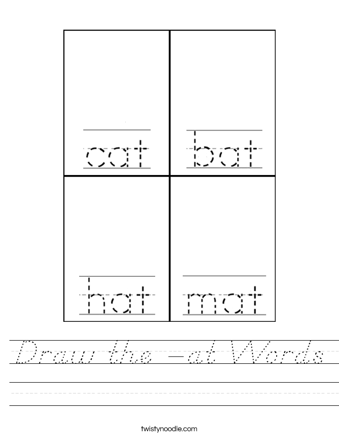 Draw the -at Words Worksheet