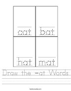 Draw the -at Words Handwriting Sheet