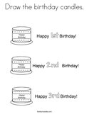 Draw the birthday candles Coloring Page