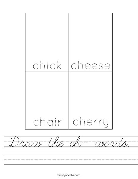 Draw the ch- words. Worksheet