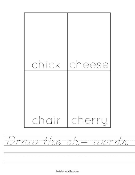 Draw the ch- words. Worksheet