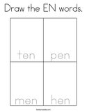 Draw the EN words Coloring Page
