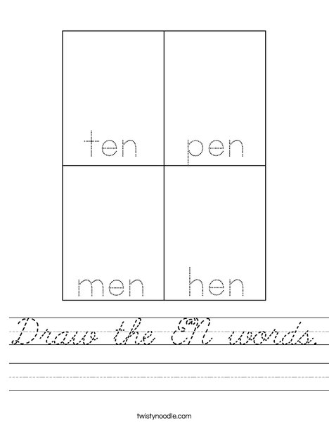 Draw the EN words. Worksheet