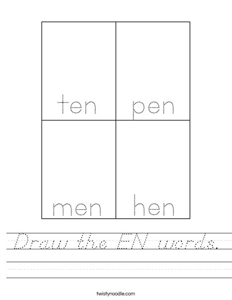 Draw the EN words. Worksheet