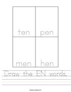 Draw the EN words Handwriting Sheet
