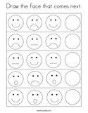 Draw the face that comes next Coloring Page