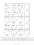 Draw the face that comes next. Worksheet
