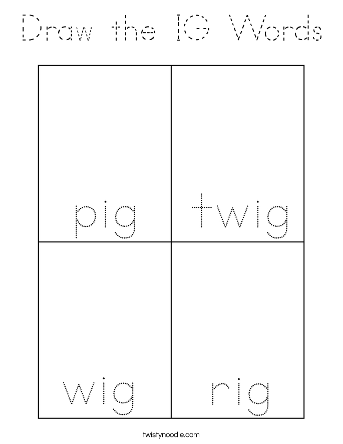 Draw the IG Words Coloring Page