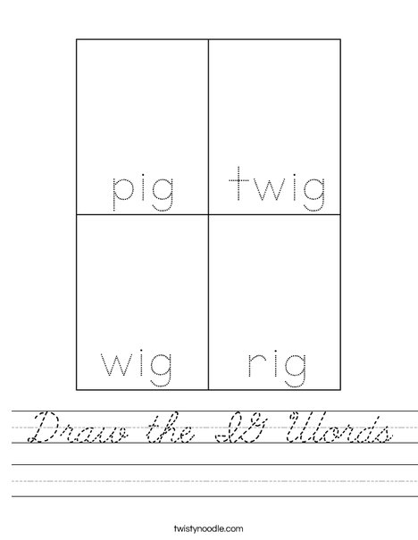 Draw the IG words. Worksheet