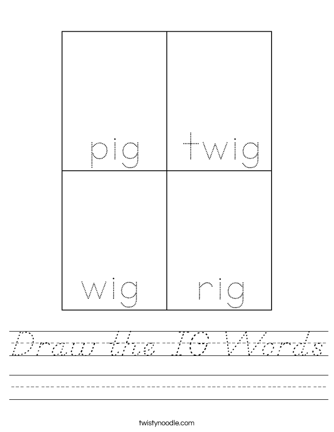 Draw the IG Words Worksheet