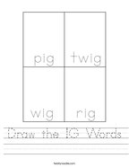 Draw the IG Words Handwriting Sheet