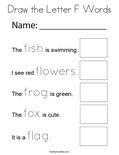 Draw the Letter F Words Coloring Page