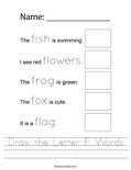 Draw the Letter F Words Worksheet