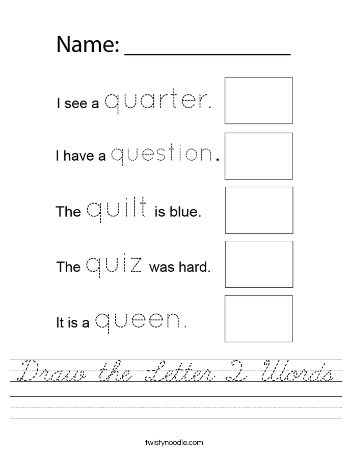 Draw the Letter Q Words Worksheet
