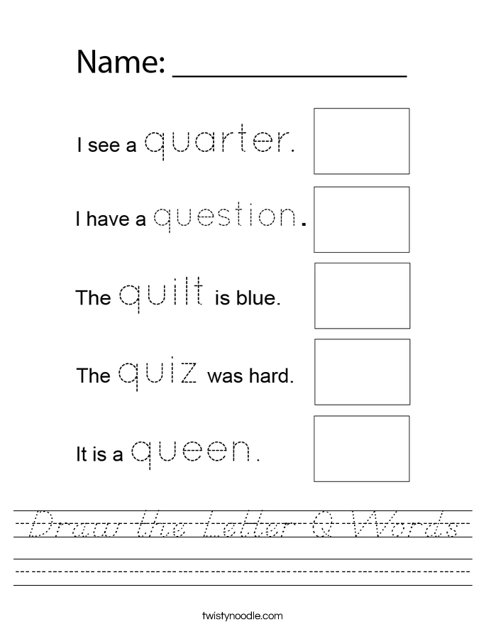 Draw the Letter Q Words Worksheet