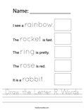 Draw the Letter R Words Worksheet