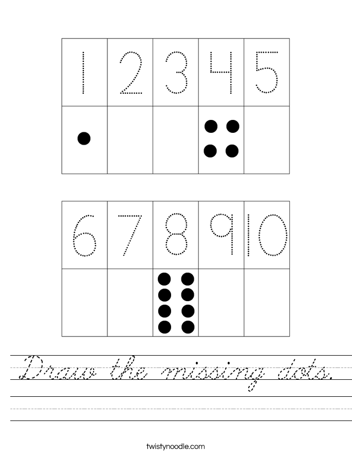 Draw the missing dots. Worksheet