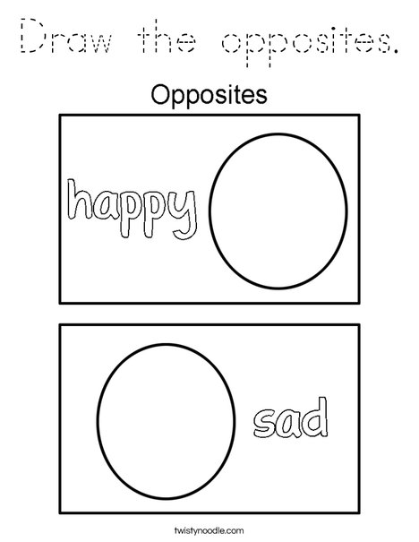 Draw the opposites.  Coloring Page