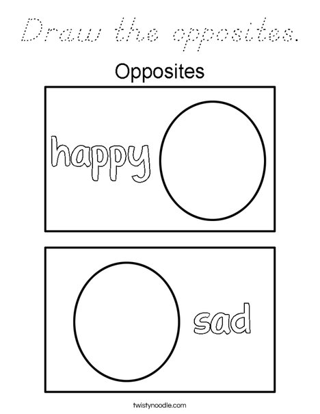 Draw the opposites.  Coloring Page