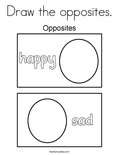 Draw the opposites. Coloring Page