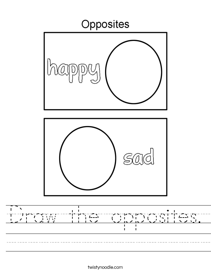 Draw the opposites. Worksheet