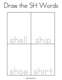 Draw the SH Words Coloring Page