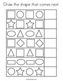 Draw the shape that comes next Coloring Page