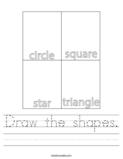 Draw the shapes. Worksheet