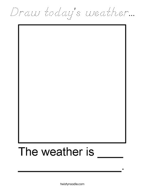 Draw the weather in the box. Coloring Page