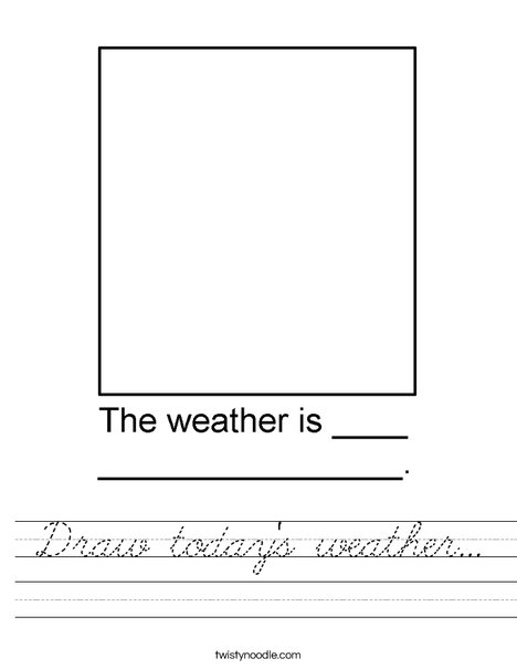 Draw the weather in the box. Worksheet